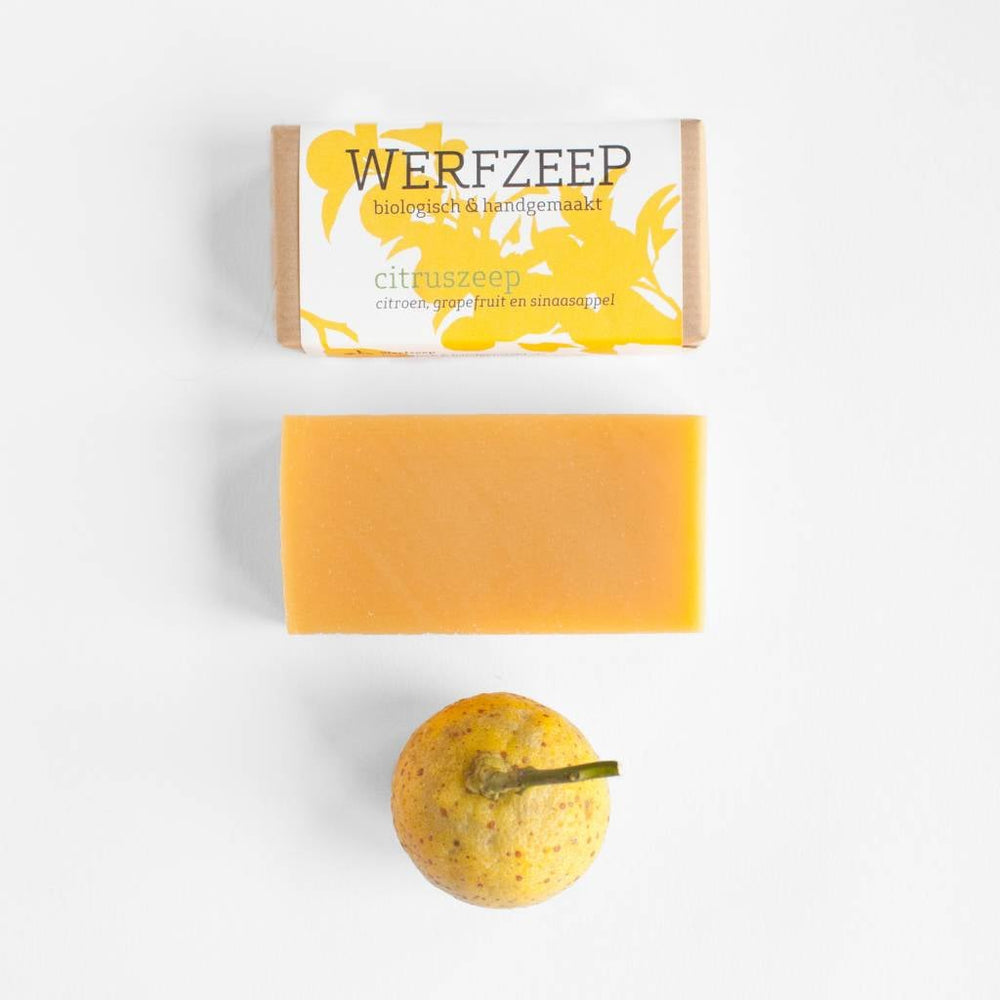 Biologische hand- en douchezeep met citroen, grapefruit en sinaasappel